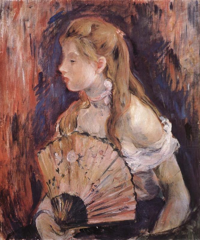 Berthe Morisot The girl holding the fan oil painting picture